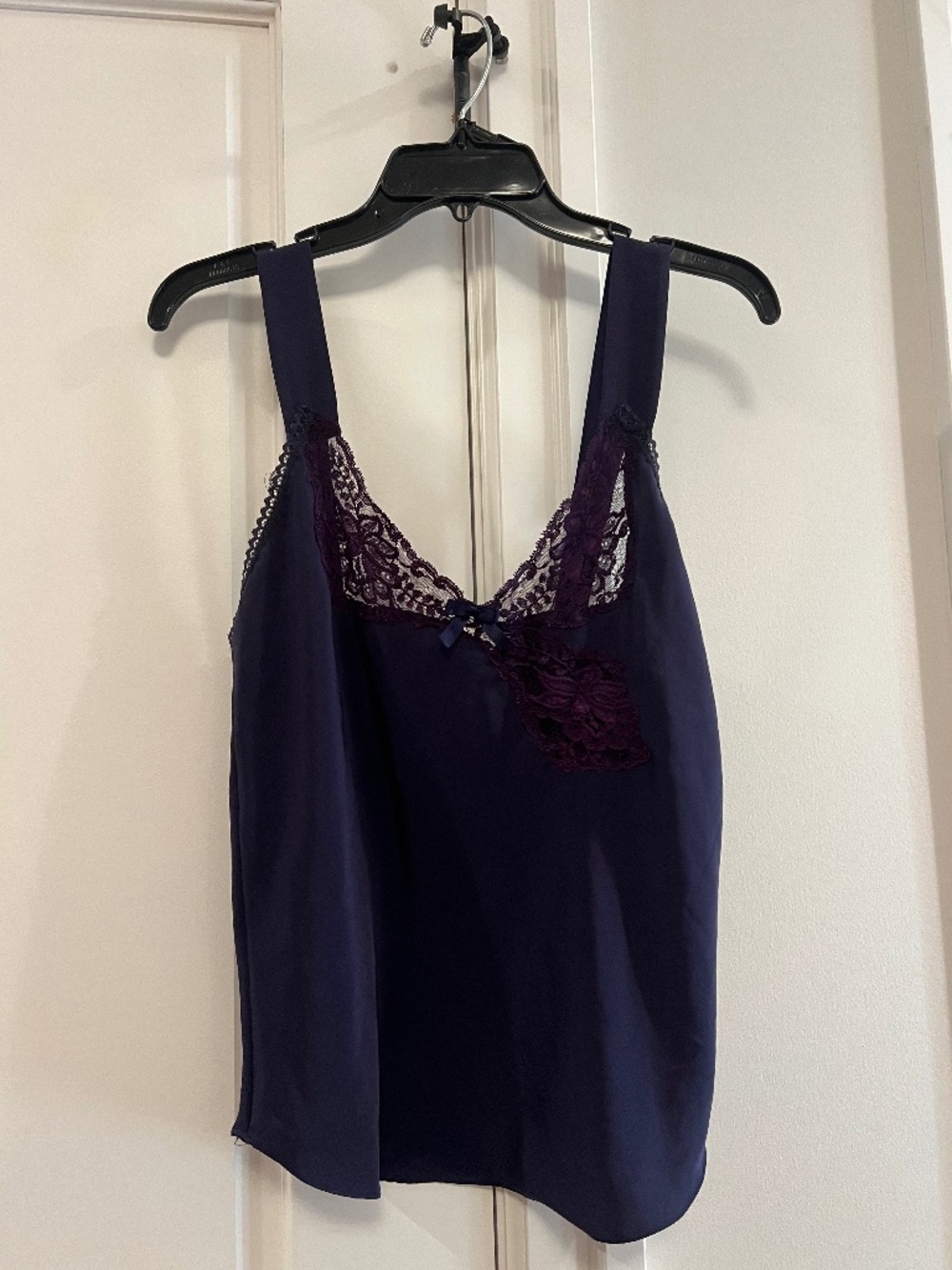 Blue Silk and Lace Camisole
